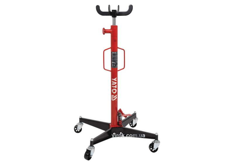 Підіймач коробок передач авто, гідравлічний YATO; навантаж.- 500 кг, h= 1140-1945 мм, на колесах