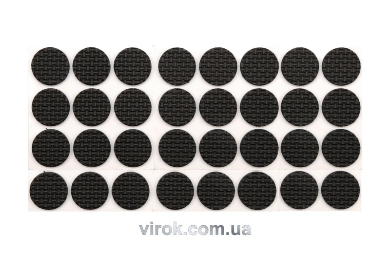 Протектор самоклеючий VOREL 18мм, набір 32шт чорні [24/432]