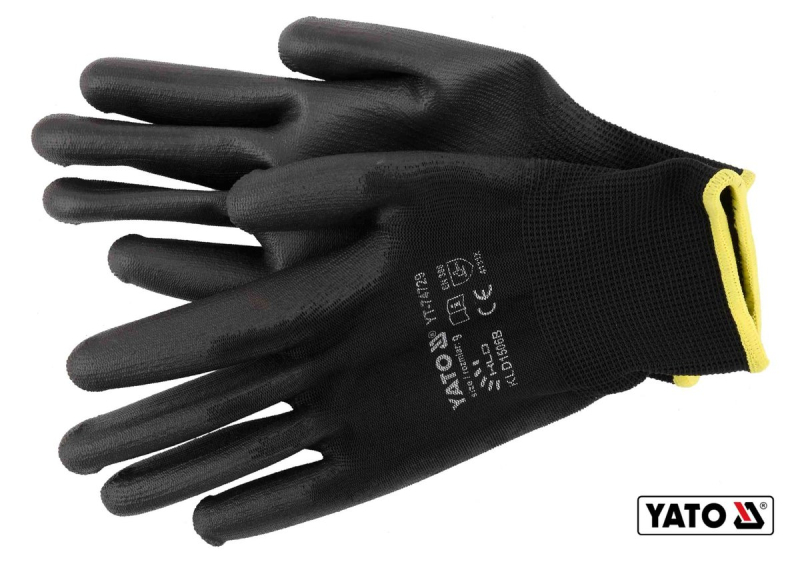 Рукавиці робочі нейлонові YATO чорні, розмір 9