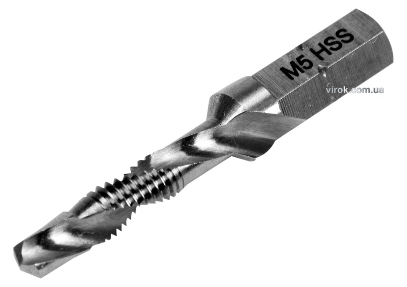 Свердло-мітчик YATO М5 х 0.8 мм, HSS М2, HEX-1/4", l= 41/7 мм