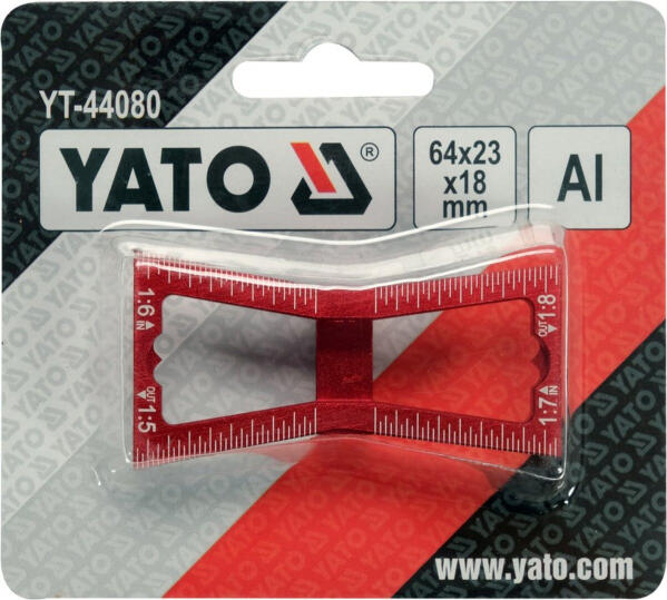 Шаблон разметочный YATO контур "ласточковый хвост" со шкалой, 64х23х18 мм (YT-44080)