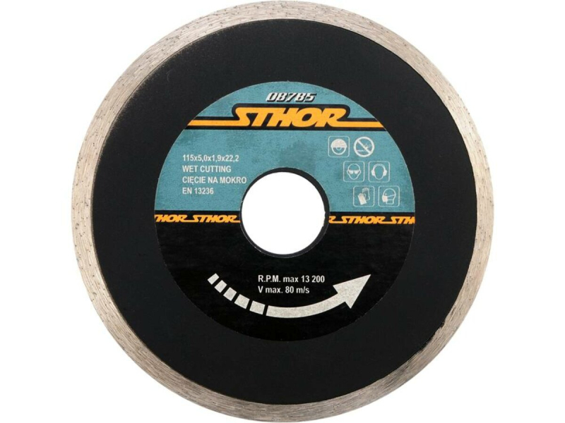Диск відрізний алмазний суцільний STHOR : Ø= 115 мм, t-1,9 х h- 5 мм по кам, бетоні, кераміці [20]