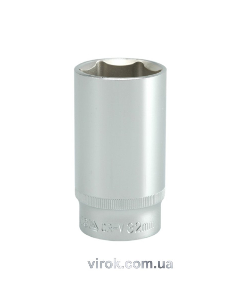 Головка торцева 6-гранна YATO : подовжена, квадрат 1/2", М= 32 мм, L= 76 мм [6/24/48]