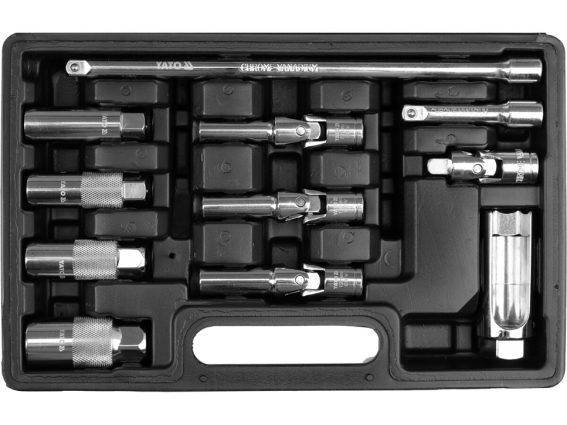 Набір ключів до свічок розжарювання, запалювання і лямбда-зонду YATO з квадратами 3/8",11 елем. [10]