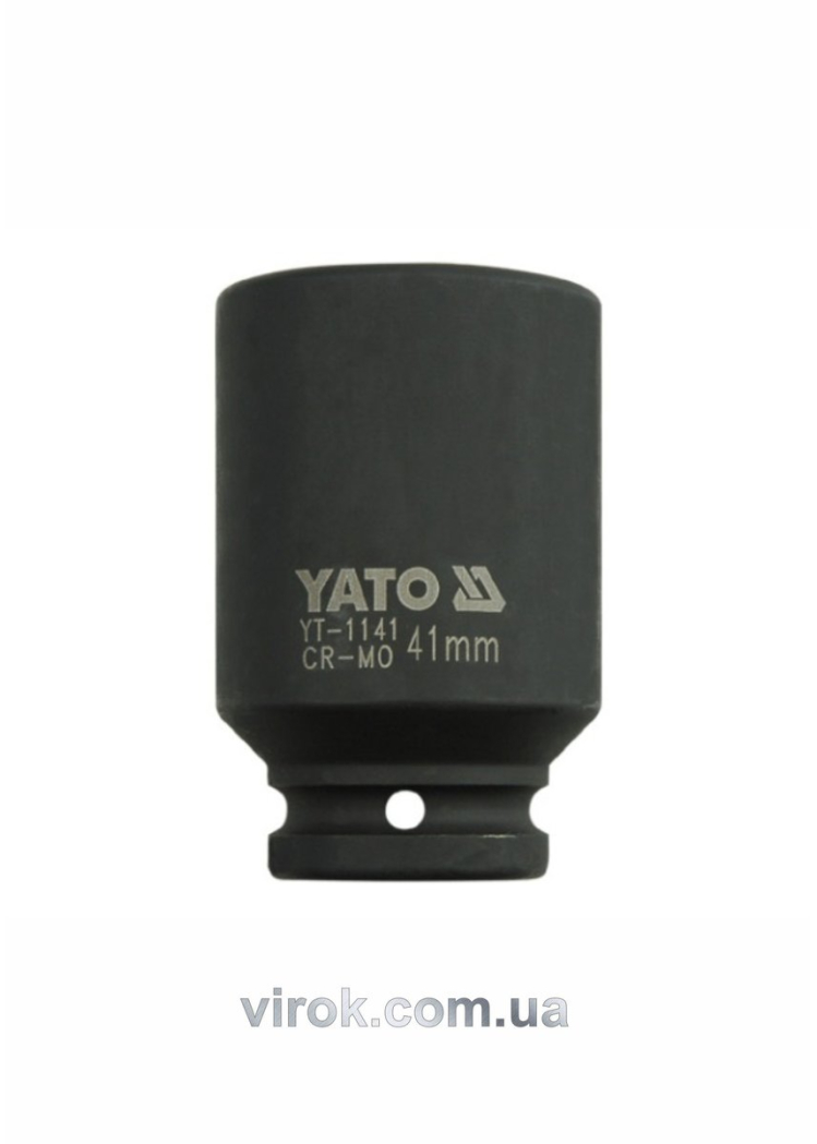 Головка торцева ударна 6-гранна YATO : подовжена, квадрат 3/4", М= 41 мм, L= 90 мм [5/20]