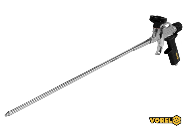 Пістолет для нанесення монтажної піни VOREL : L= 500 мм, алюмінієвий, з подовженим соплом [20/160]
