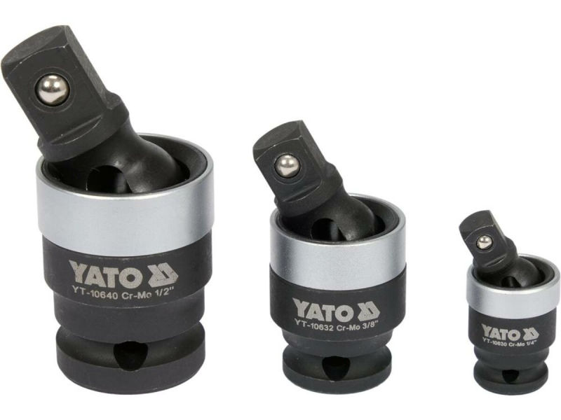 Подовжувачі карданні ударні YATO: квадрати- 1/2", 3/8", 1/4", 3 шт [5/20]