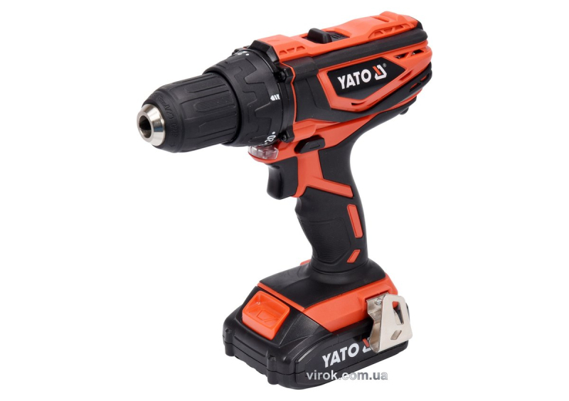 Шуруповерт-дриль акумуляторний YATO : 18V, Li-Ion, 2 Агод, KM- 40 Нм, патрон Ø≤13 мм [5/120]