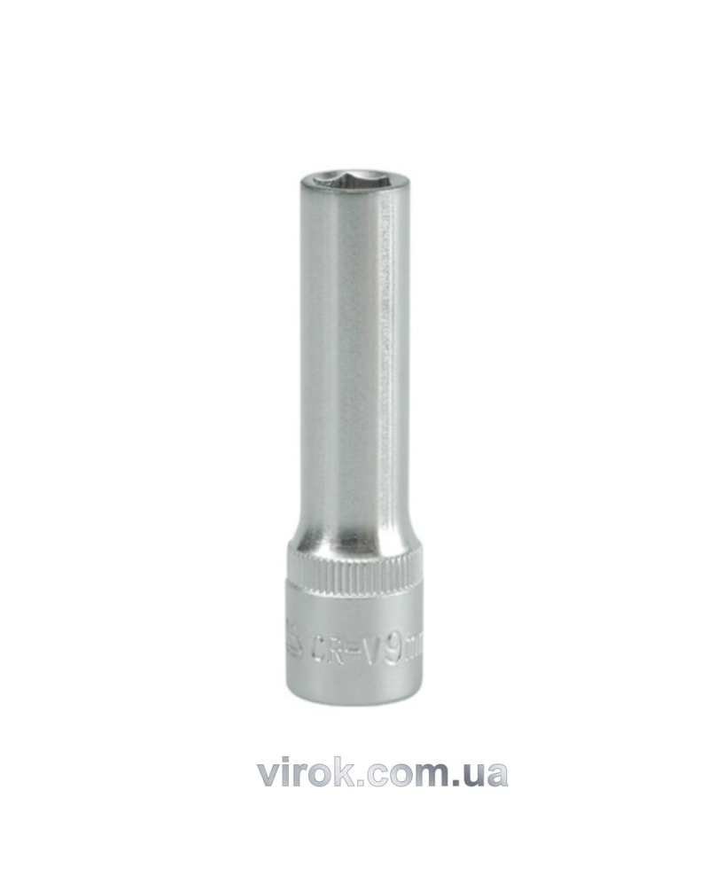 Головка торцева 6-гранна YATO : подовжена, квадрат 3/8", М= 9 мм, L= 63 мм [24/48/96]