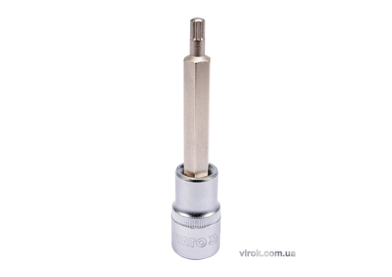 Головка торцева YATO квадрат 1/2 "SPLINE" подовжена M6, L= 100 мм [20/120]