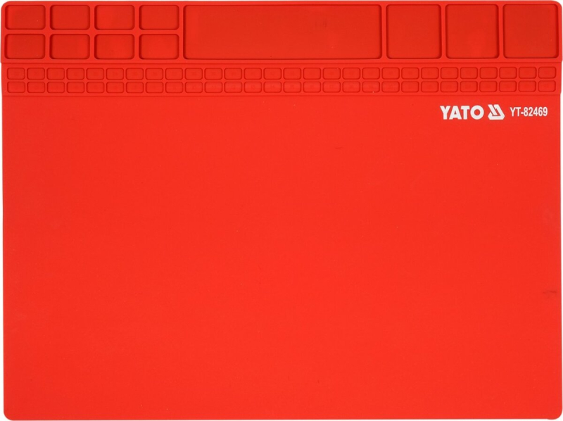 Підстилка для паяння YATO з жаростійкого силікону до 500°С, 400х300х3 мм, магн стрічка 395х57мм