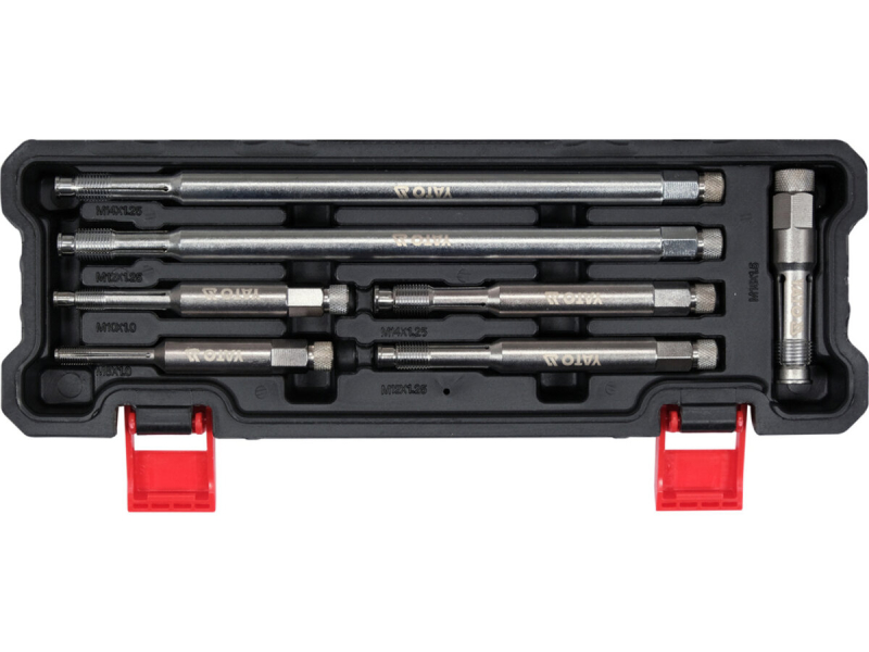 Мітчики різьбові для гнізд "свічок" запалювання YATO M8- М18, l= 80-260 мм, 7 елем.