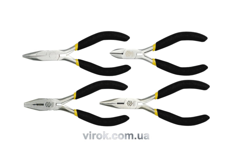 Плоскогубці, щипці, бокорізи міні VOREL, l= 125 мм, Набір 4 шт. [25/50]
