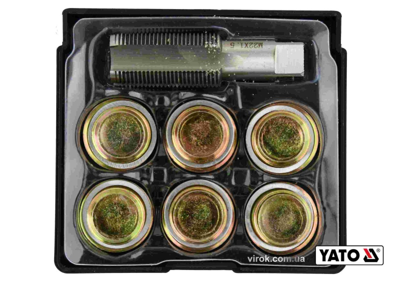 Набір для ремонту оливних пробок YATO : з алюмінієвими прокладками, різьба- М22 х 1.5, 6 шт