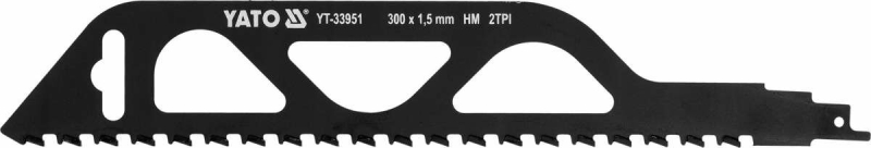 Полотно до шаблевої пили по пористому бетоні і кераміці YATO: l= 300 мм, h= 1,5 мм, 2 зуби/1" [20]
