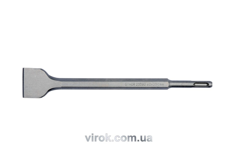Долото плоске STHOR : SDS+ до перфоратора, Ø= 14 мм, роб. b= 40 мм, l= 250 мм [25/50]