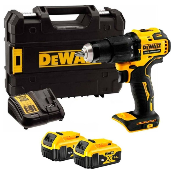 Шуруповерт аккумуляторный безщеточный ударный DeWALT 18V XR Li-Ion, 65 Нм, 2 АКБ 5 Агод + ЗП, кейс