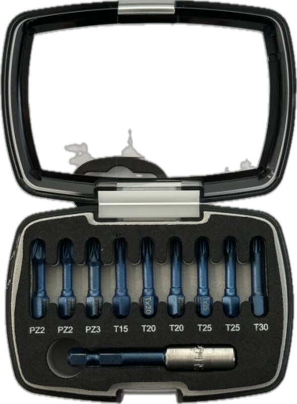 Набір насадок викруткових Blueshock USH: 1/4"х 30 мм, PZ2-3; T15-20-25-30, магнітний тримач, 10 ел. (U0004201)