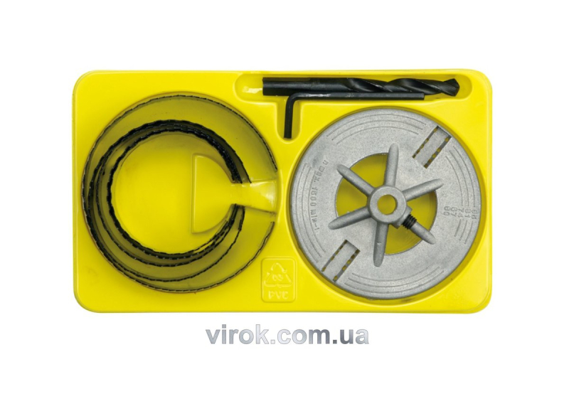 Пили циліндричні по дереву в зборі VOREL 8 шт. Ø= 60 - 95 мм, з направл. h=30 мм(DW)