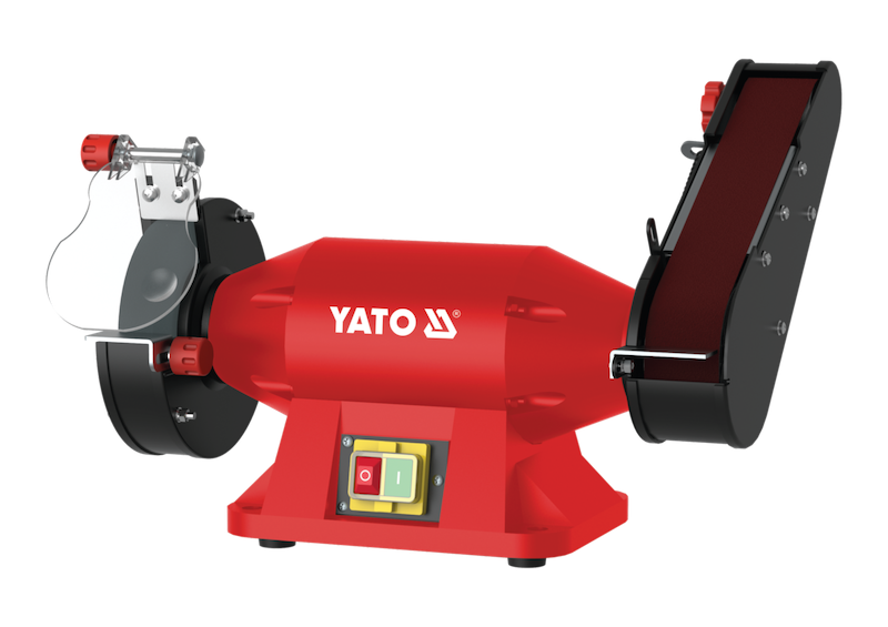 Точильний верстат з пасом YATO від ел-мережі 230 В, 520Вт, диск Ø= 150/25х 32 мм, пас- 50х686 мм [1]