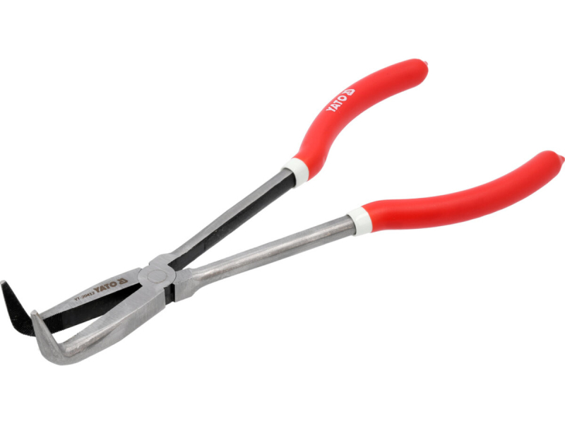 Щипці вигнуті під 90° подовжені YATO : L= 285 мм, HRC 50, Cr-V [60]