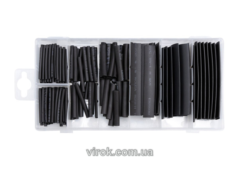 Кембрики термоусадні з витривалістю до t=125°C і електр. ізоляцією до U=600V YATO, наб 127шт. [84]