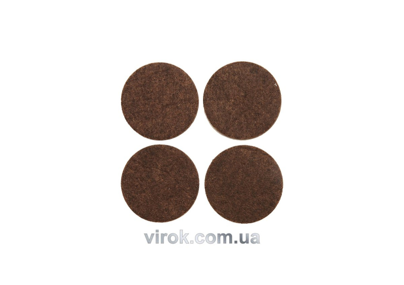 Протектор самоклеючий повстяний VOREL, 40мм, набір 4шт. (коричневі) [60/720]