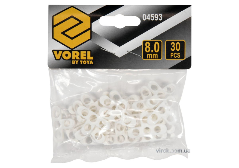 Хрестики дистанційні для плитки і клінкера VOREL тип Т: товщ.- 8 мм, уп. 30 шт.(DW)