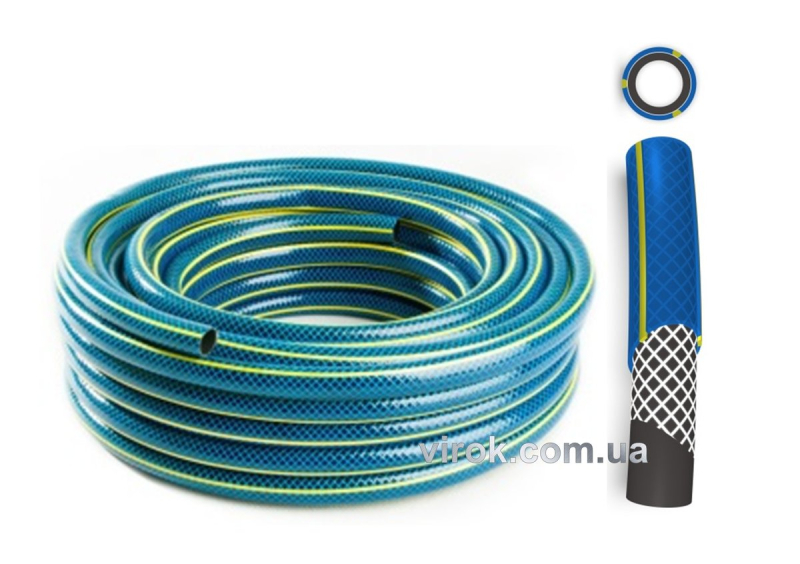 Шланг ПХВ водяний , присадиб. "BOS" з роб. тиск. 0,8 МПа, Ø=3/4", t=2.1 мм, l= 50 м