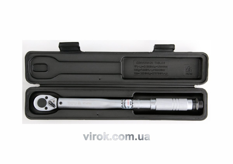 Ключ динамометричний YATO : квадрат 3/8", F= 19- 110 Нм, L= 366 мм