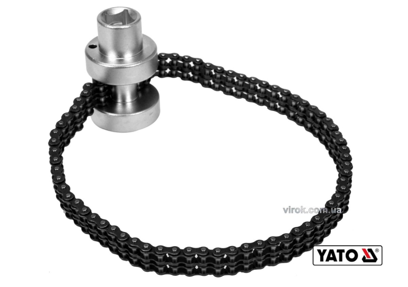 Ключ до оливного фільтру ланцюговий YATO : квадрат- 1/2", Ø=60-115 мм, Cr-V