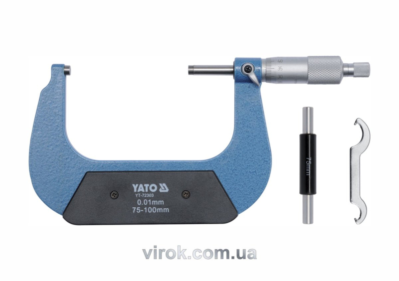 Мікрометр YATO з точністю 0.01 мм в діапазоні 75 - 100 мм [30]