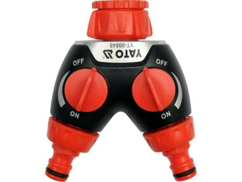 Розгалужувач садового шланга YATO : Ø= 3/4" і 1" ABS-пластик [12/48]