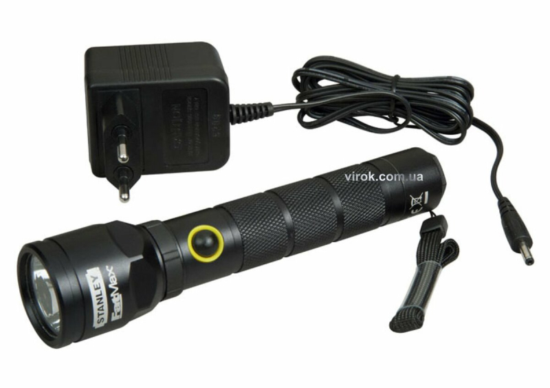 Ліхтар світлодіодний акумуляторний STANLEY"FATMAX ALUMINIUM TORCH RECHARGEABLE" в алюмін. корпусі(DW