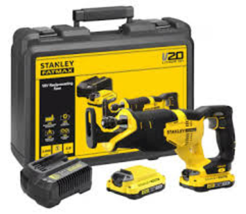 Пила шаблева акумуляторна FATMAX V20, хід 25мм, 3000об/хв , 2 акум 2А +кейс