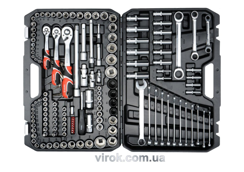 Набір головок торцевих YATO : квадрат 1/2", 3/8", 1/4" з інструментами, насадками. 150 шт. [2]
