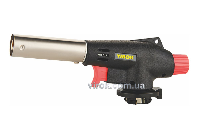 Пальник газовий VIROK з різьбовим (7/16) з'єднанням, п'єзо запал, 360°