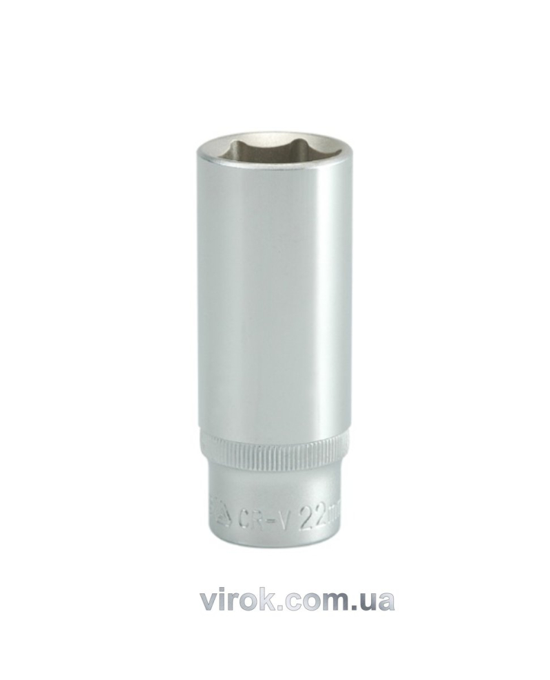 Головка торцева 6-гранна YATO : подовжена, квадрат 1/2", М= 22 мм, L= 76 мм