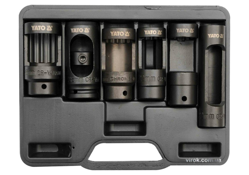 Набір насадок до форсунків в дизельний двигун YATO : квадрат- 1/2", 6 шт.
