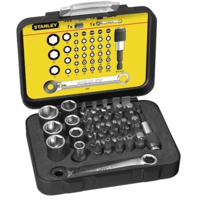 Набір насадок викруткових STANLEY "Expert" : з магнітним тримачем 1/4" і міні-тріщаткою, 39 шт.