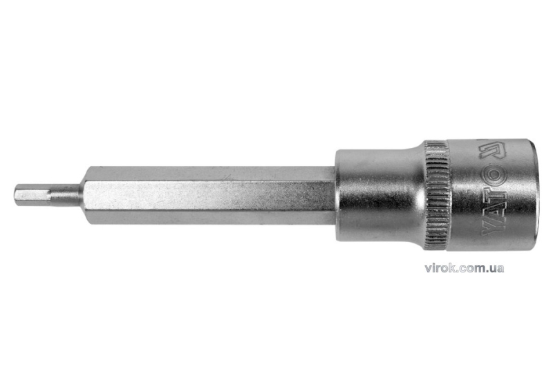 Головка торцева YATO квадрат 1/2 HEX M4, L= 100 мм. подовжена