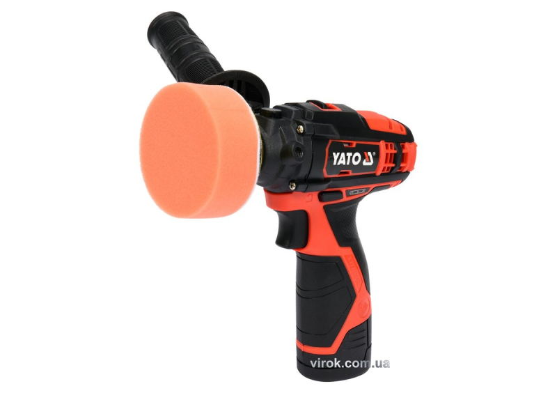 Полірувальна машина акумуляторна YATO Ø= 80 мм Li-Ion 12В, 2 Агод, 2 режими,, шпинд. Ø=8мм [5]