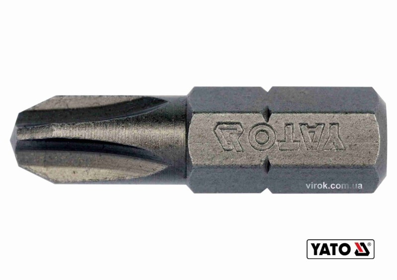 Насадка викруткова YATO : "Philips" PH3 х 25 мм. HEX 1/4". 10 (Уп/Шт.) [20/100]
