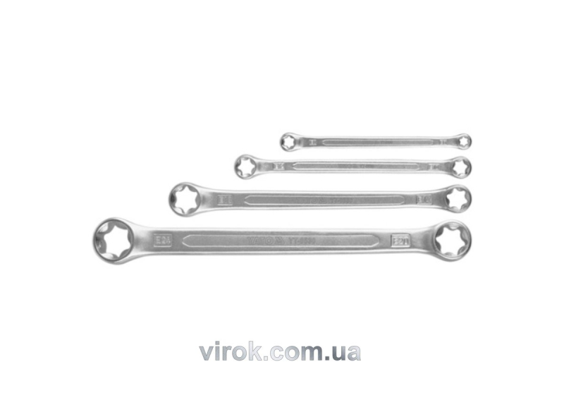Набір ключів накидних YATO TORX Е6-Е24, Набір 4шт. [10/60]