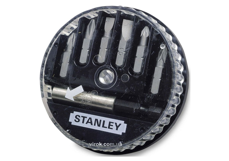 Набір насадок викруткових STANLEY : (SL5-6,5 PH0-1-2 PZ1-2), магнітний тримач 1/4". 7 Шт. DW