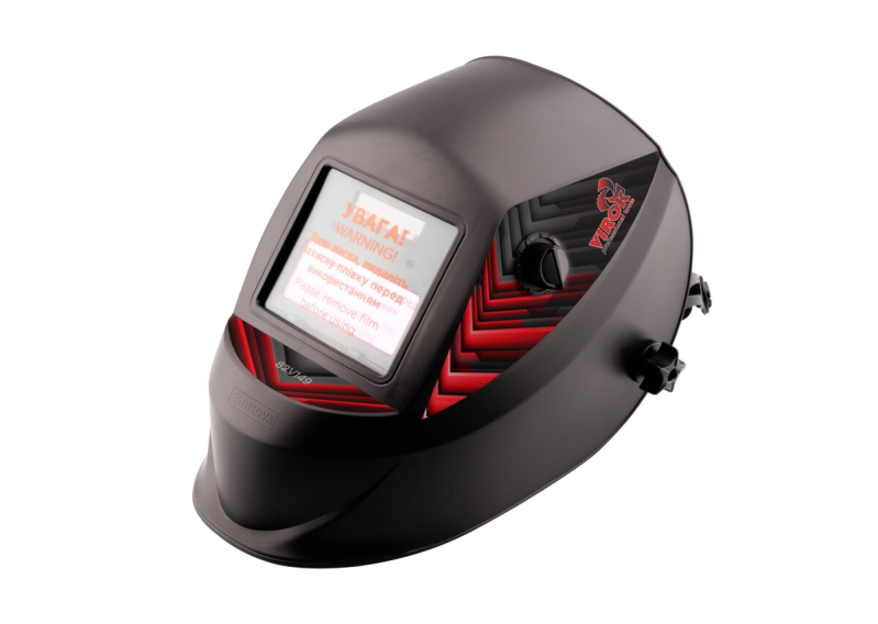 Маска зварювальника VIROK з автозатемнювальним світлофільтром,110 х 90 мм(100x70 мм) PRO PLUS