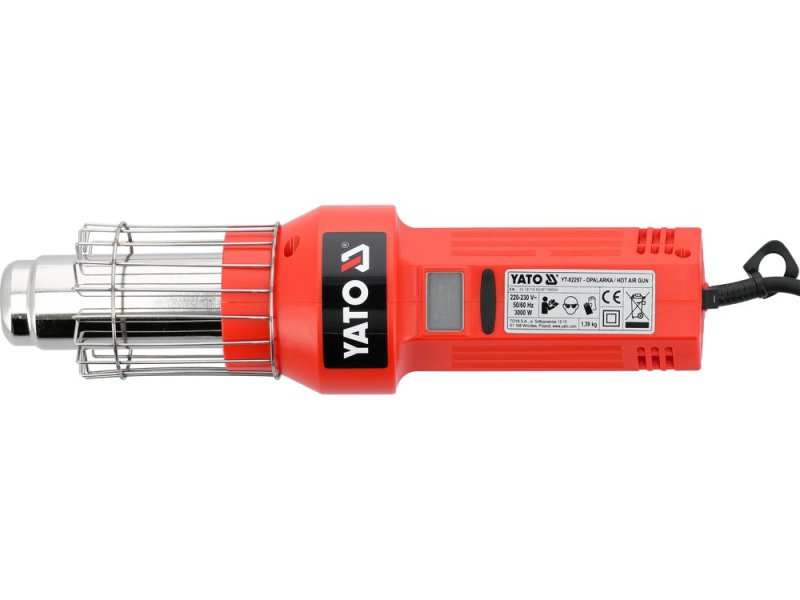 Фен строительный 3000 Вт YATO YT-82297, 50-600 °C, 750 л/мин, LCD
