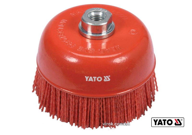 Щітка зачисна з нейлоновим ворсом "чашка", до КШМ YATO : Ø=125 мм, гайка- М14