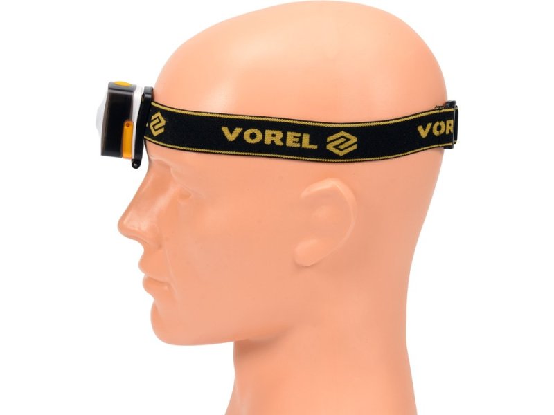 Фонарь налобный аккумуляторный VOREL 88677, 160/130 лм, 3 Вт, USB