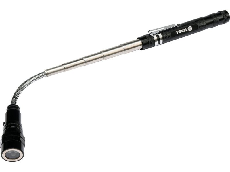 Фонарь с телескопическим держателем и магнитом VOREL l=170-565 мм, 3 LED (78405)